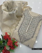 2PC Handmade Gulla Sitta Embroidered Paper Cotton Suit