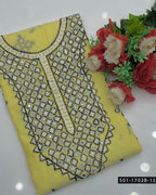 2PC Handmade Gulla Sitta Embroidered Paper Cotton Suit