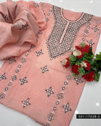 2PC Handmade Gulla Sitta Embroidered Paper Cotton Suit