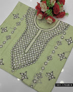 2PC Handmade Gulla Sitta Embroidered Paper Cotton Suit