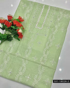 Hand Embroidered Shadow & Tarkashi Paper Cotton Unstitched Shirt – 3M