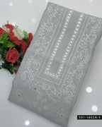 Hand Embroidered Shadow & Tarkashi Paper Cotton Unstitched Shirt – 3M