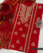 3PC Lawn Handmade Gotta Work Suit with Tie-Dye Chiffon Dupatta