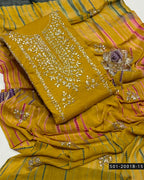 3PC Lawn Handmade Gotta Work Suit with Tie-Dye Chiffon Dupatta