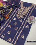 3PC Lawn Handmade Gotta Work Suit with Tie-Dye Chiffon Dupatta