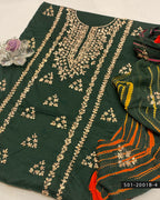 3PC Lawn Handmade Gotta Work Suit with Tie-Dye Chiffon Dupatta