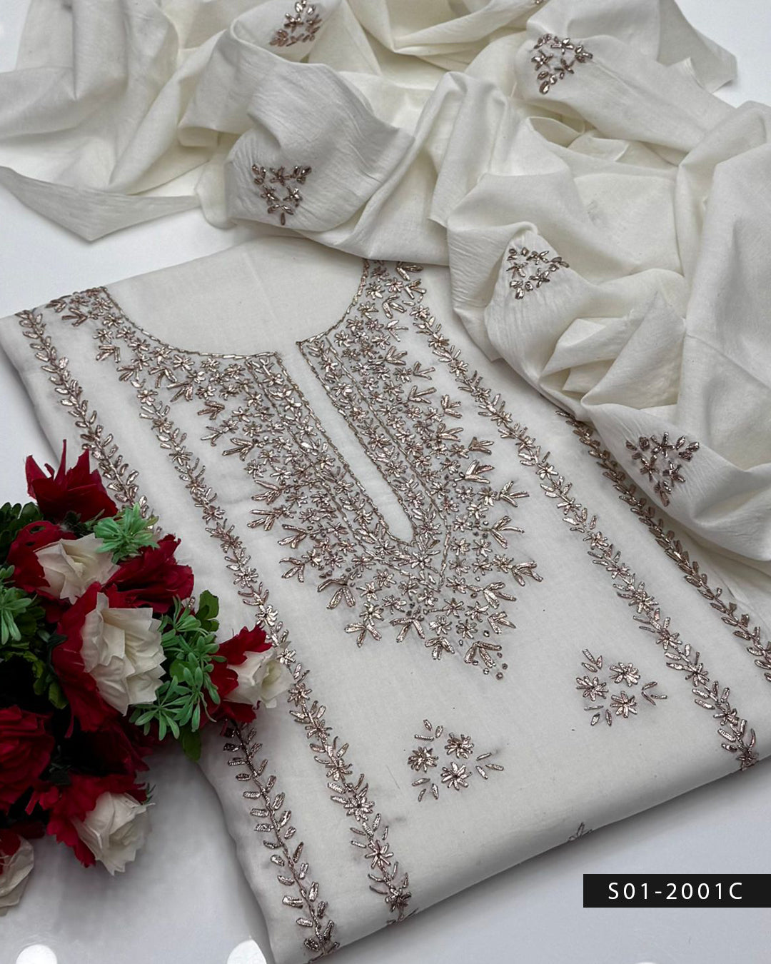 3PC Hand-Embroidered Lawn