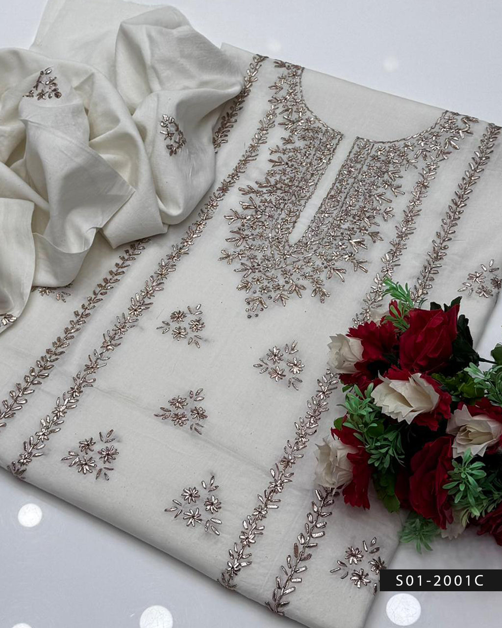 3PC Hand-Embroidered Lawn