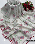 Lightweight Lawn Dupatta with Kacha Sheesha Embroidery & Fine Lace