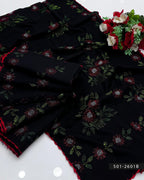 Lightweight Lawn Dupatta with Kacha Sheesha Embroidery & Fine Lace