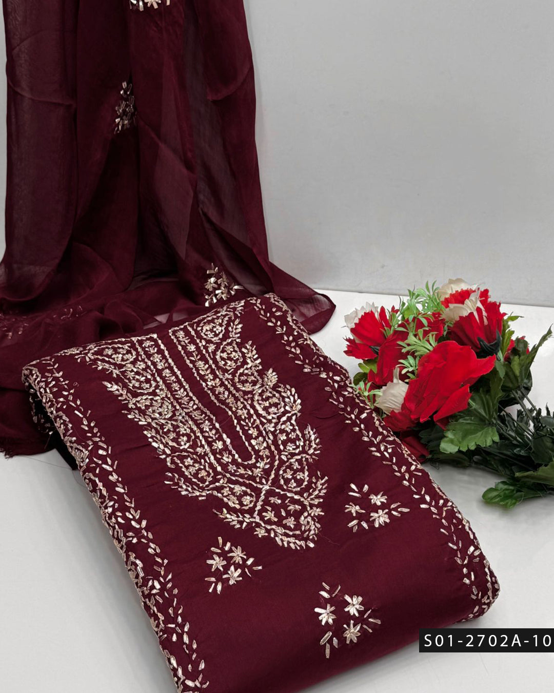 3PC Premium Lawn Handmade Gotta Work Dress – New Design Collection