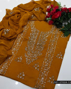 3PC Premium Lawn Handmade Gotta Work Dress – New Design Collection