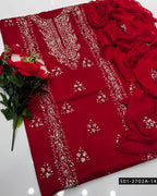 3PC Premium Lawn Handmade Gotta Work Dress – New Design Collection