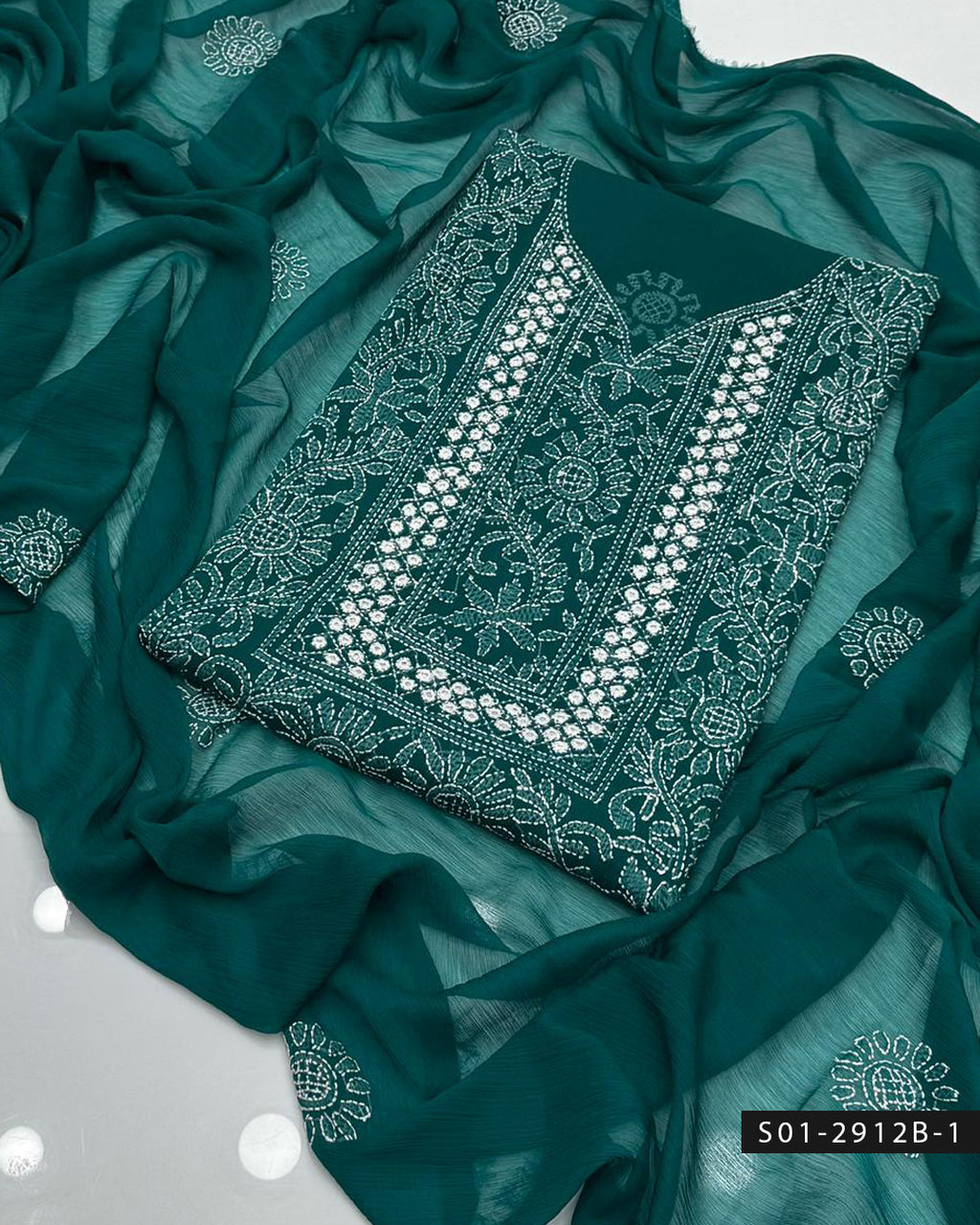 Handmade 2 PC Unstitched Chiffon Dress Collection