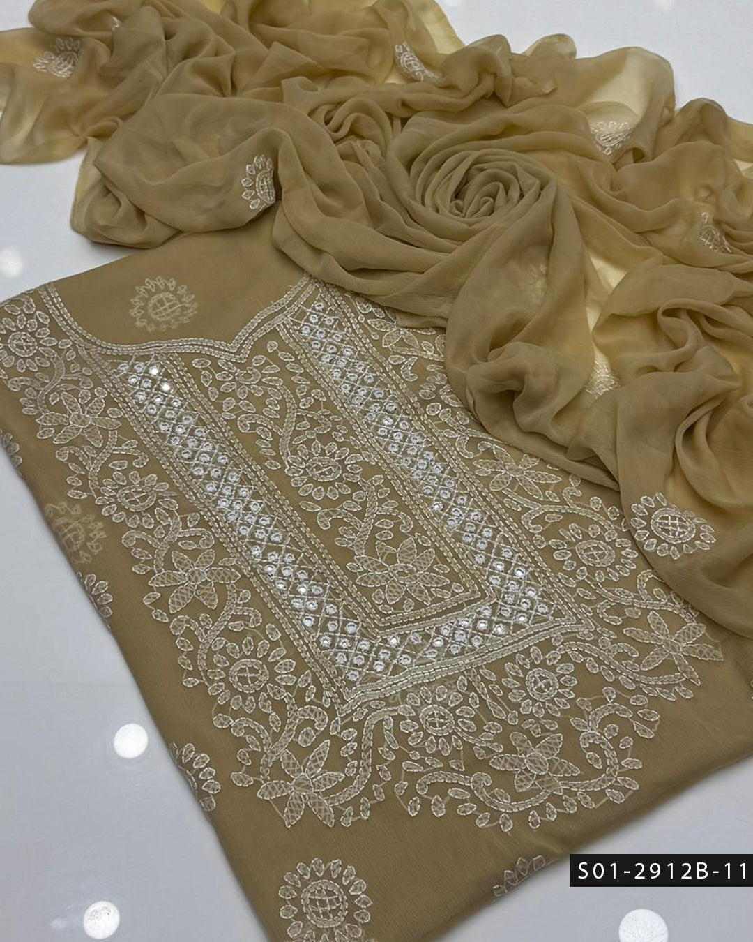 Handmade 2 PC Unstitched Chiffon Dress Collection