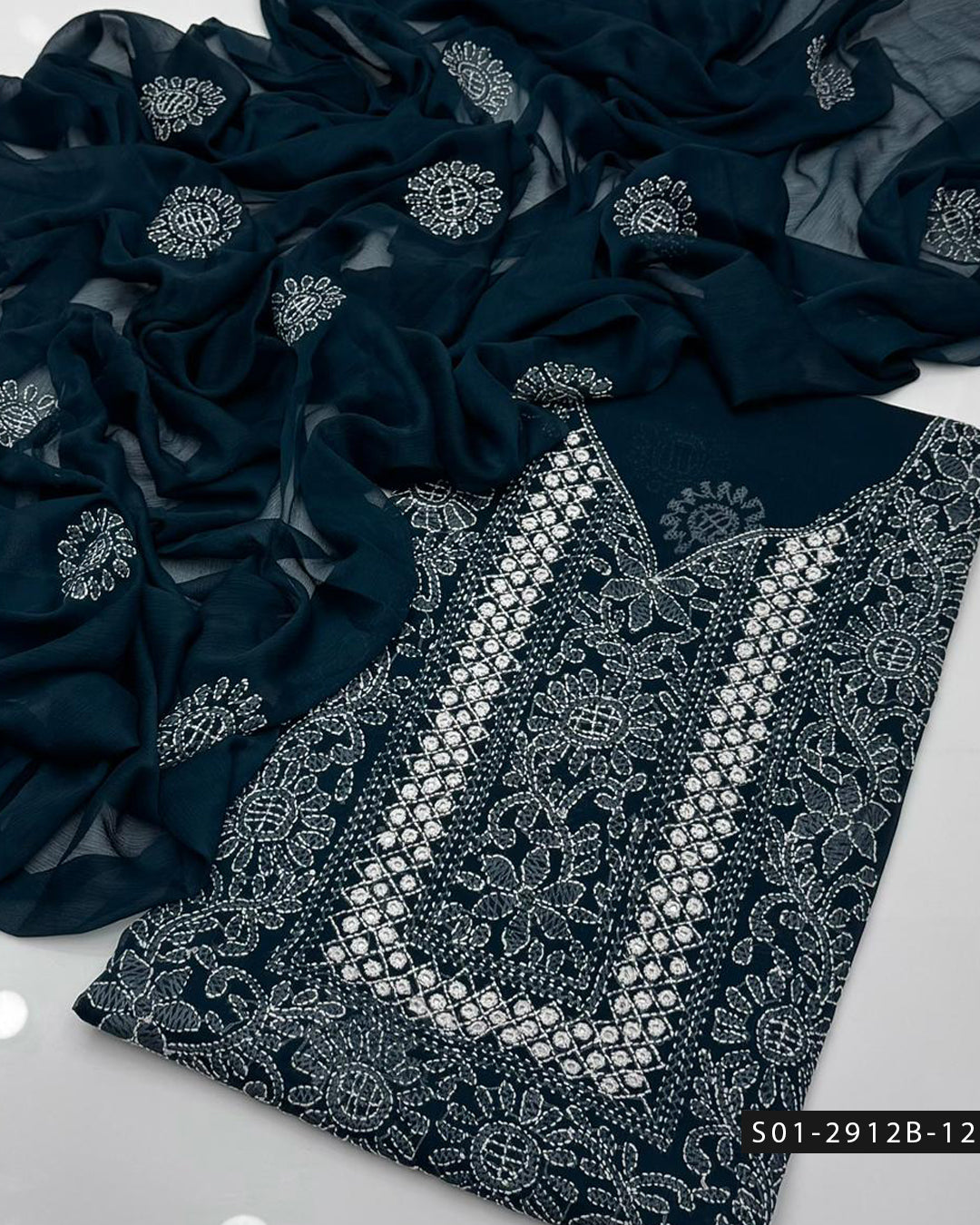 Handmade 2 PC Unstitched Chiffon Dress Collection