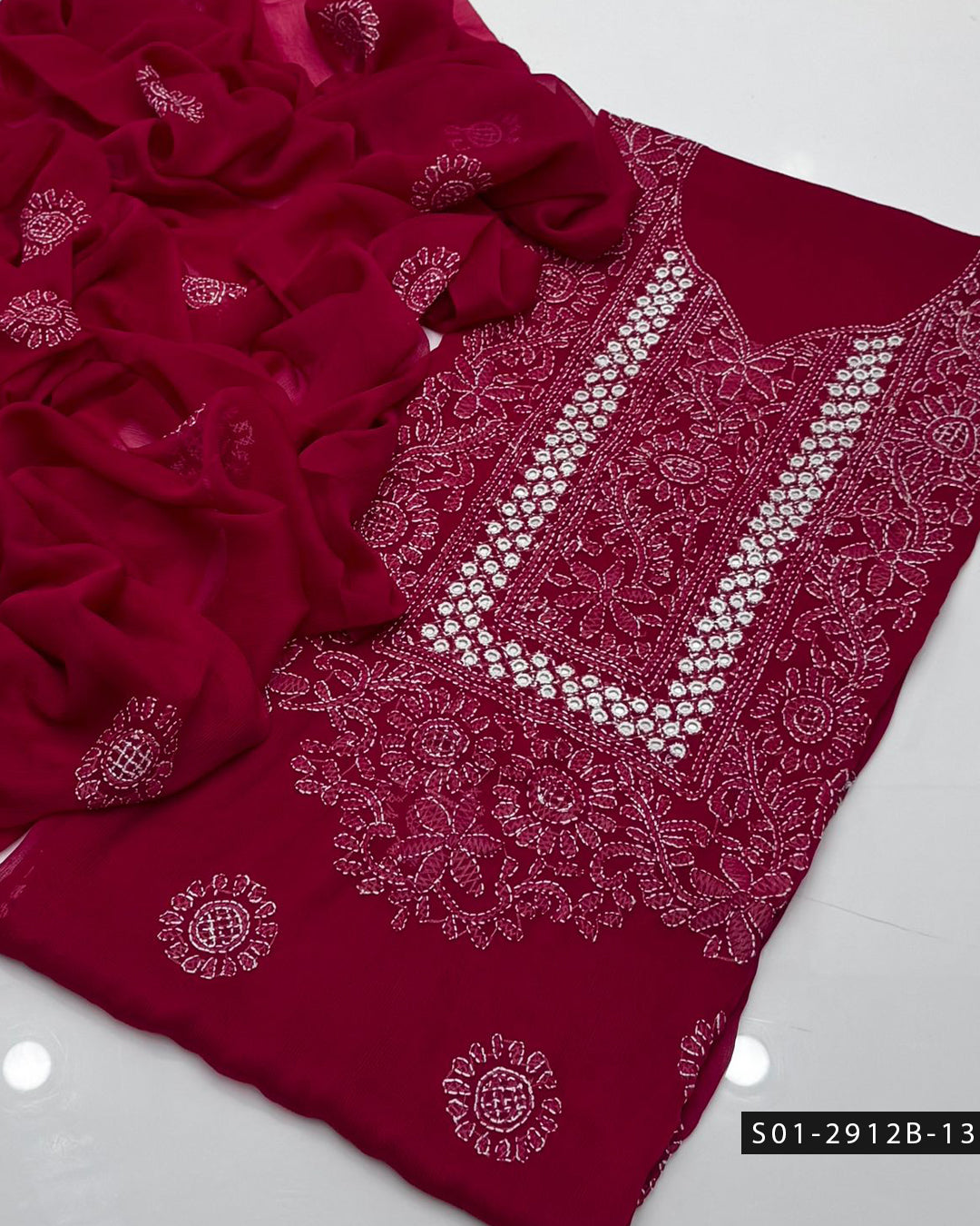 Handmade 2 PC Unstitched Chiffon Dress Collection