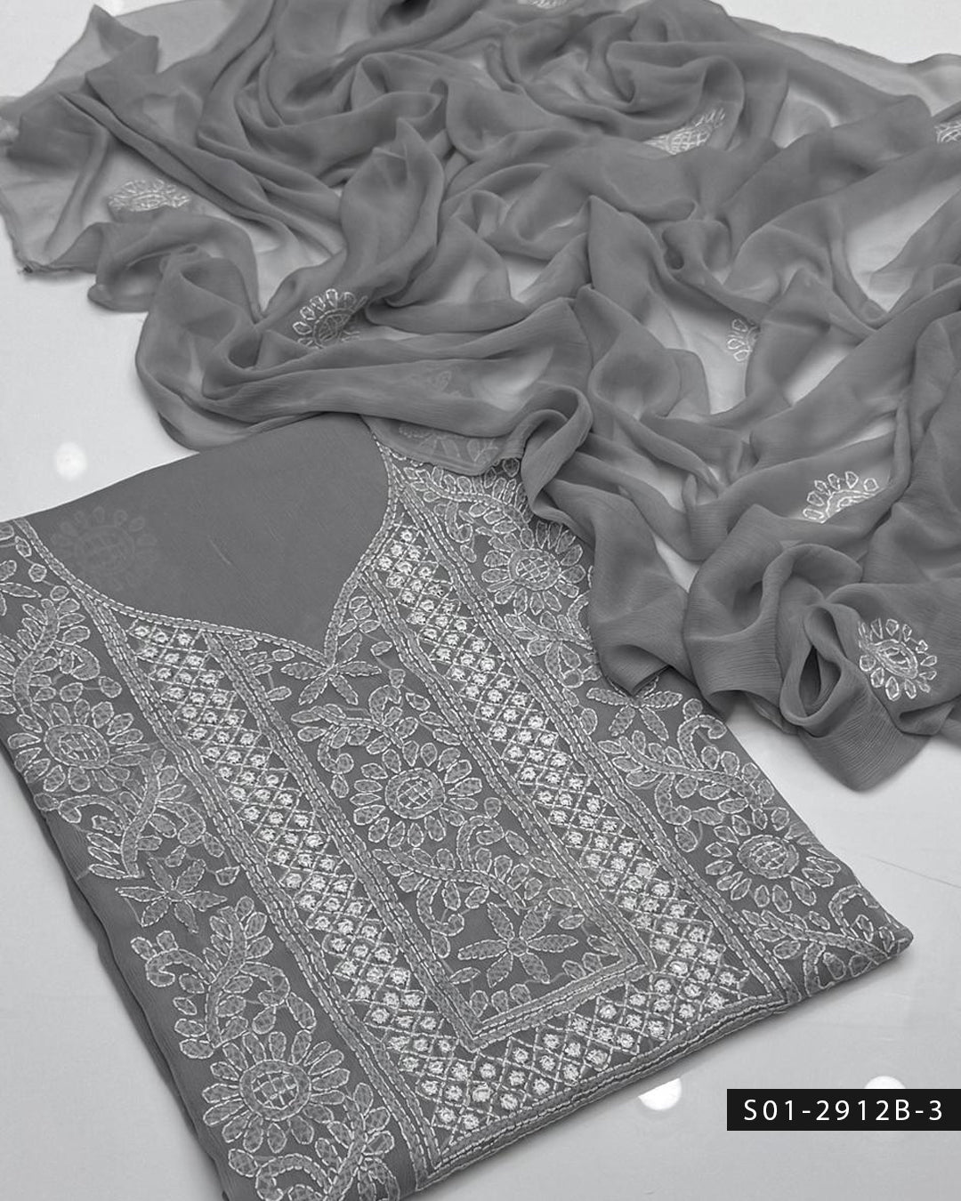 Handmade 2 PC Unstitched Chiffon Dress Collection