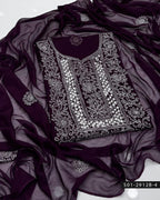 2PC Bamber Chiffon Shadow & Sheesha Handmade Dress