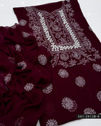 2PC Bamber Chiffon Shadow & Sheesha Handmade Dress