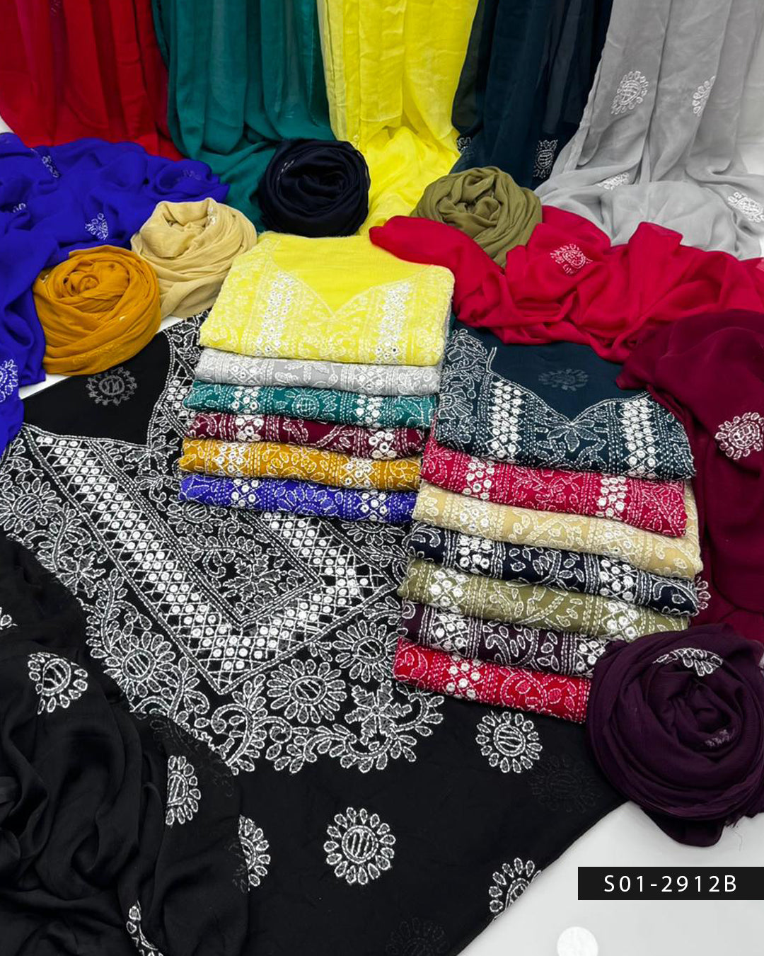 Handmade 2 PC Unstitched Chiffon Dress Collection