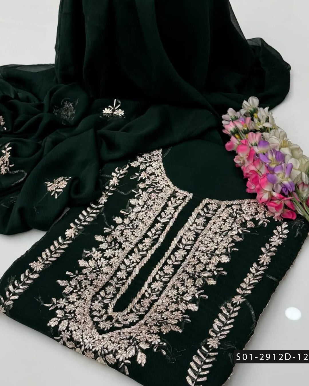 Handmade 2 PC Unstitched Chiffon Dress Collection