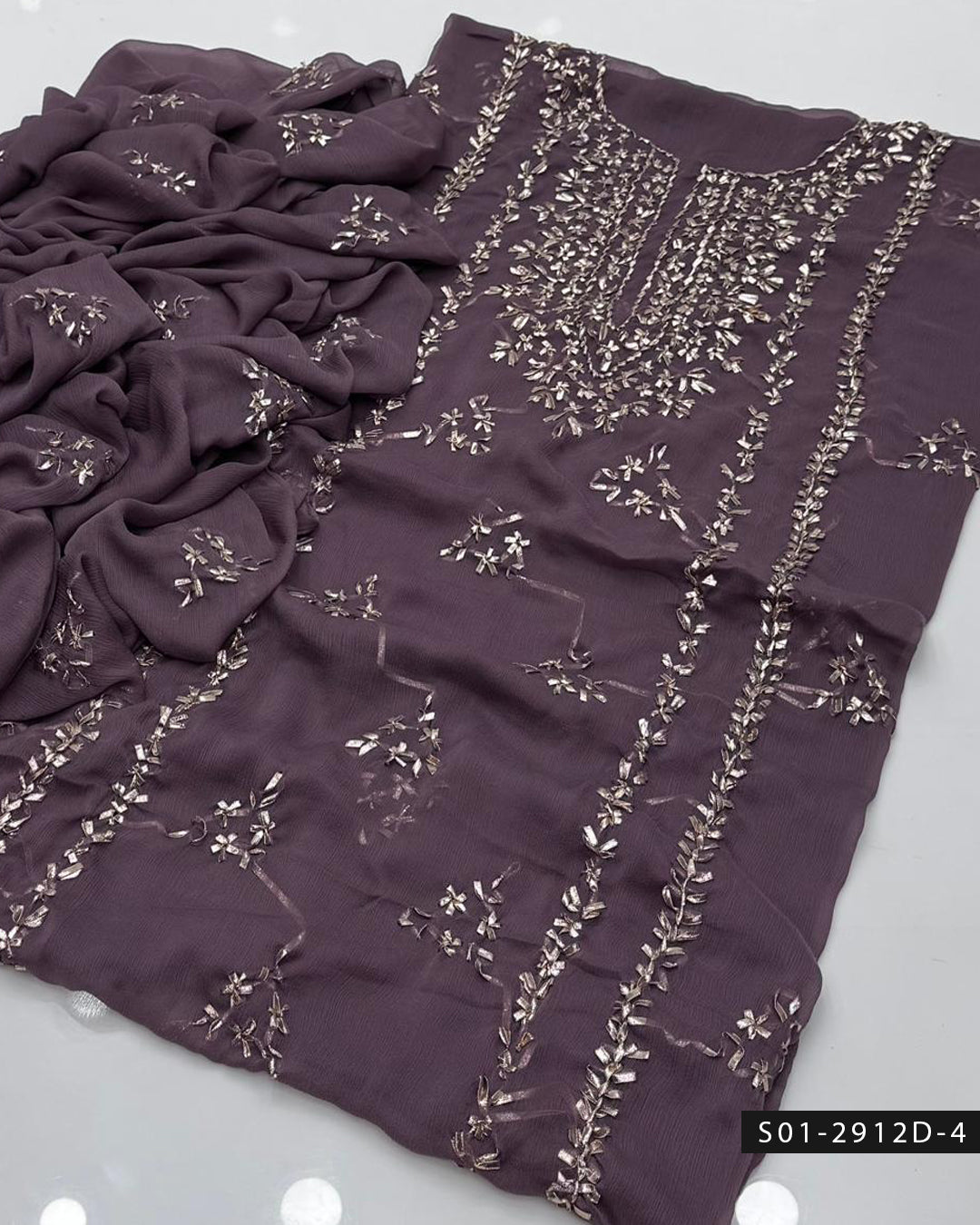 Handmade 2 PC Unstitched Chiffon Dress Collection