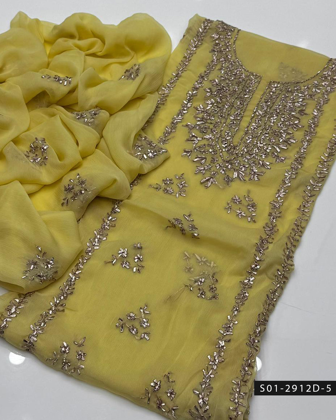 Handmade 2 PC Unstitched Chiffon Dress Collection