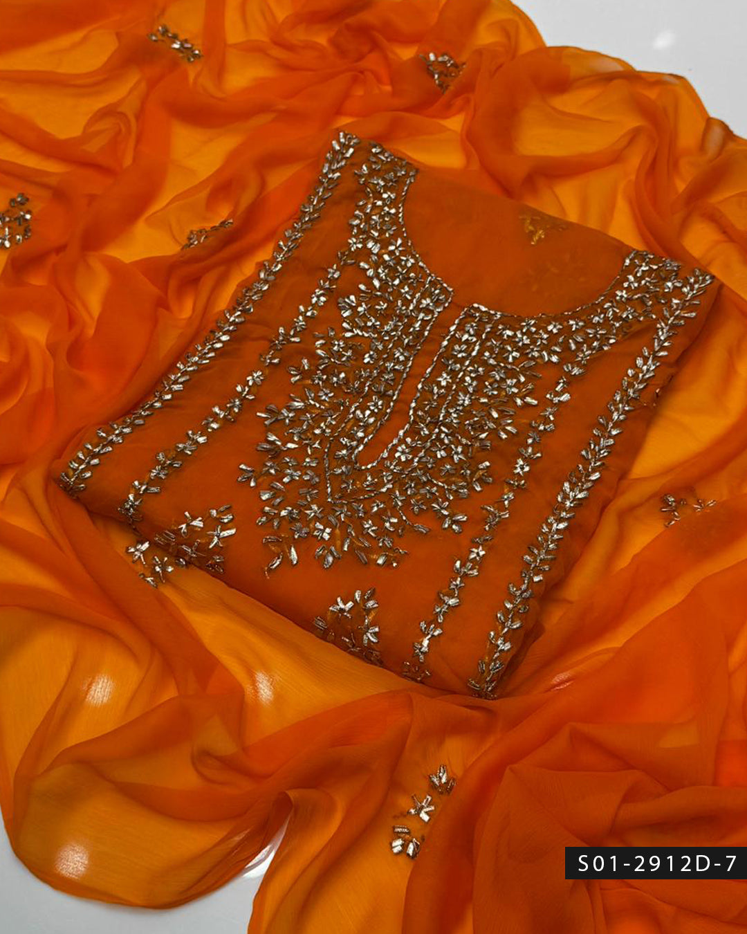 Handmade 2 PC Unstitched Chiffon Dress Collection