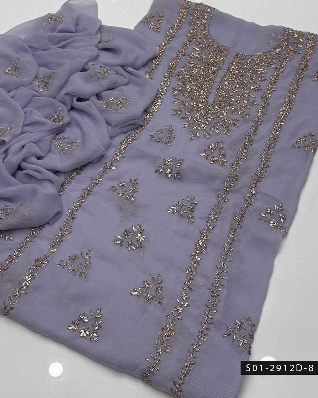 Handmade 2 PC Unstitched Chiffon Dress Collection