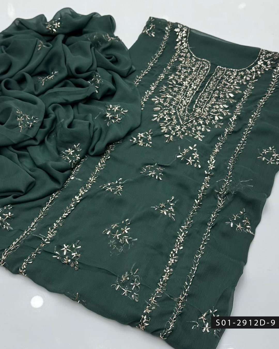 Handmade 2 PC Unstitched Chiffon Dress Collection