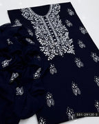 3PC Hand-Embroidered Lawn Suit with Chiffon Dupatta
