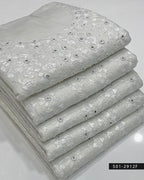 3 PC Handmade Unstitched Lawn Dress with Pakka Embroidery & Mirror Work