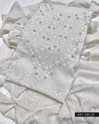 3 PC Handmade Unstitched Lawn Dress with Pakka Embroidery & Mirror Work